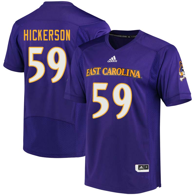 Men #59 Chandon Hickerson East Carolina Pirates College Football Jerseys Sale-Purple